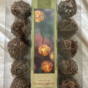 Garden Place Brown Rattan String Lights - 10-Count